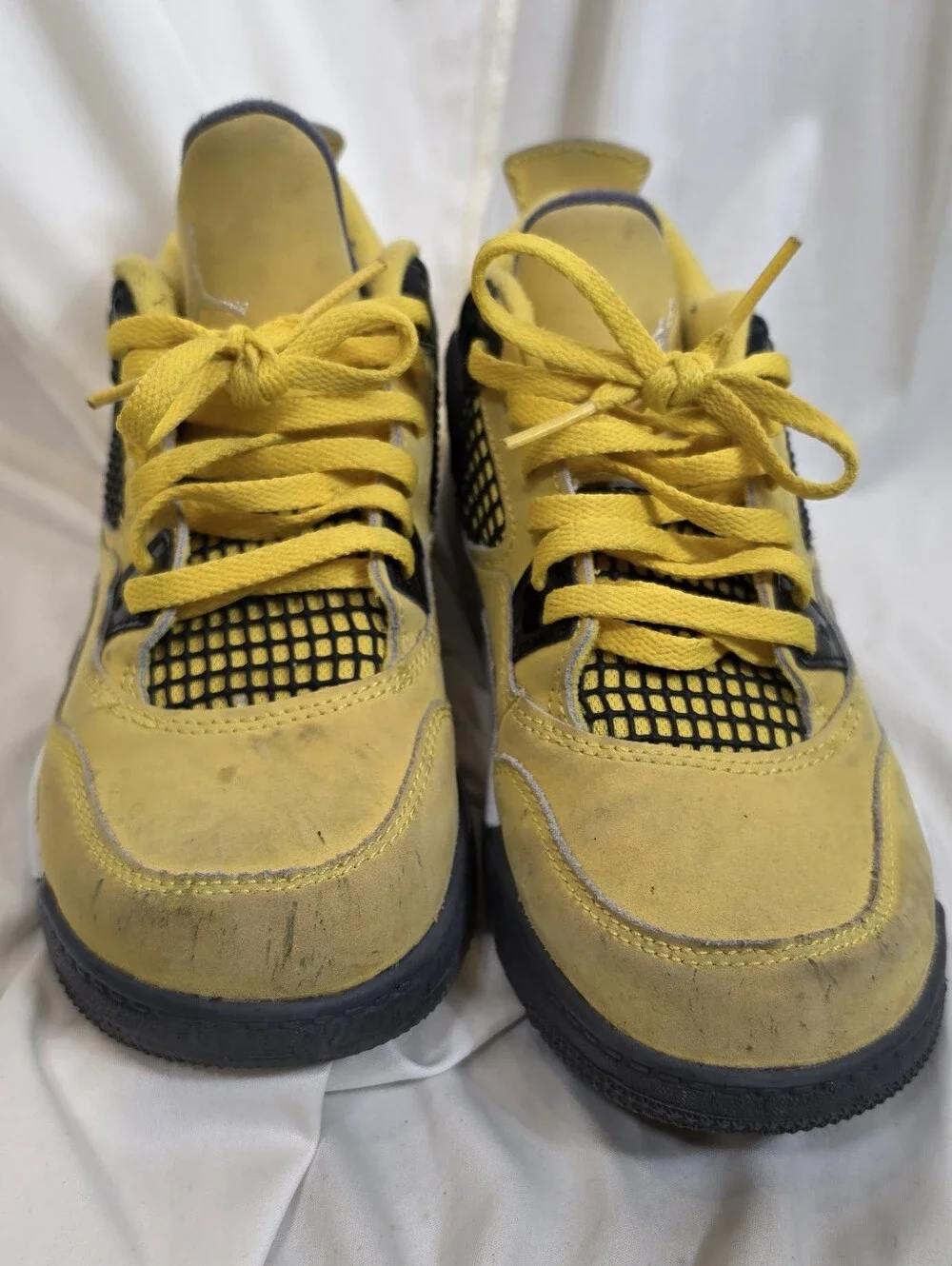 Nike Air Jordan 4 Retro Lightning PS Yellow Sneakers BQ7669-700 Size 2Y